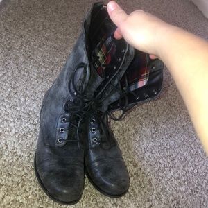 Gray Combat Boots Madden Girl